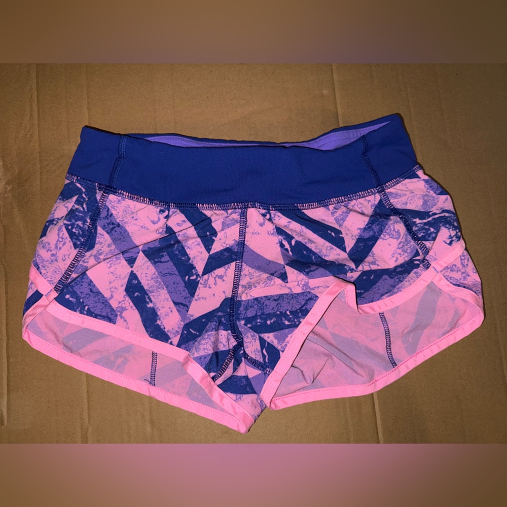 Kids Pink and Blue Patterned Shorts Size 8